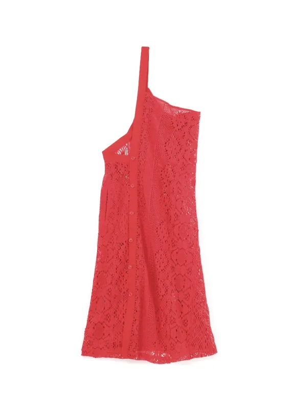 PATCHED TORCHON LACE SINGLE STRAP DRESS sold by Yohji Yamamoto