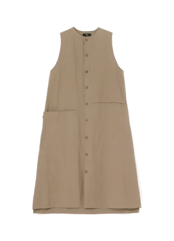 LIGHT TWILL COTTON PATCHED POCKET SLEEVEESS DRESS sold by Yohji Yamamoto