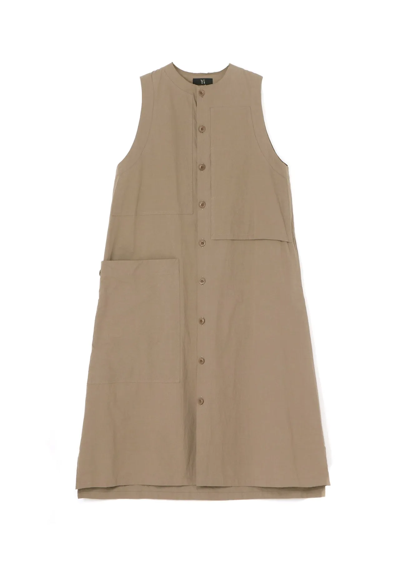 LIGHT TWILL COTTON PATCHED POCKET SLEEVEESS DRESS sold by Yohji Yamamoto
