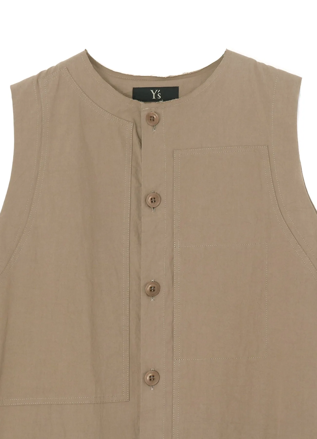 LIGHT TWILL COTTON PATCHED POCKET SLEEVEESS DRESS sold by Yohji Yamamoto product image thumbnail 4