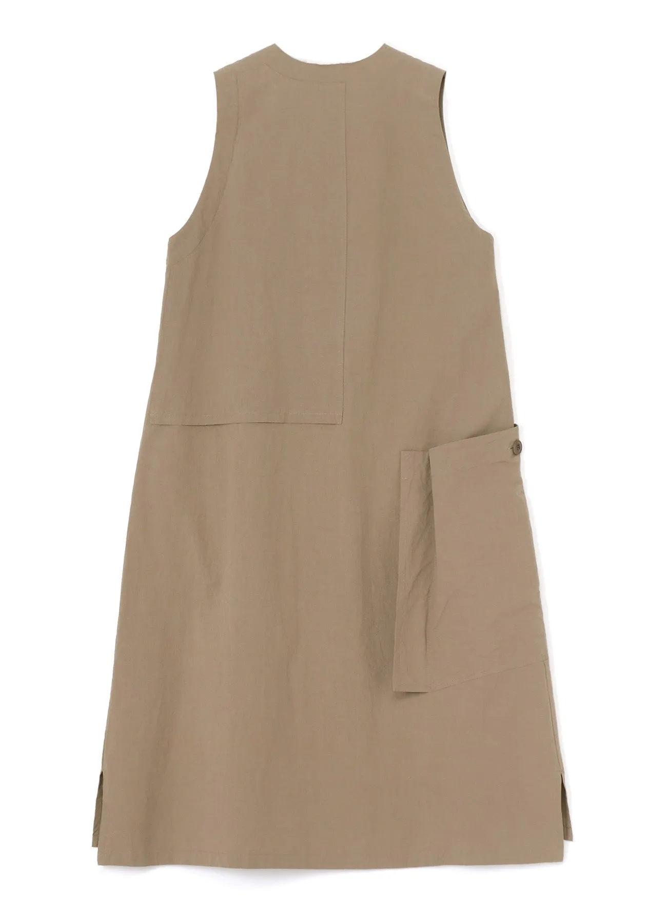 LIGHT TWILL COTTON PATCHED POCKET SLEEVEESS DRESS sold by Yohji Yamamoto product image thumbnail 3