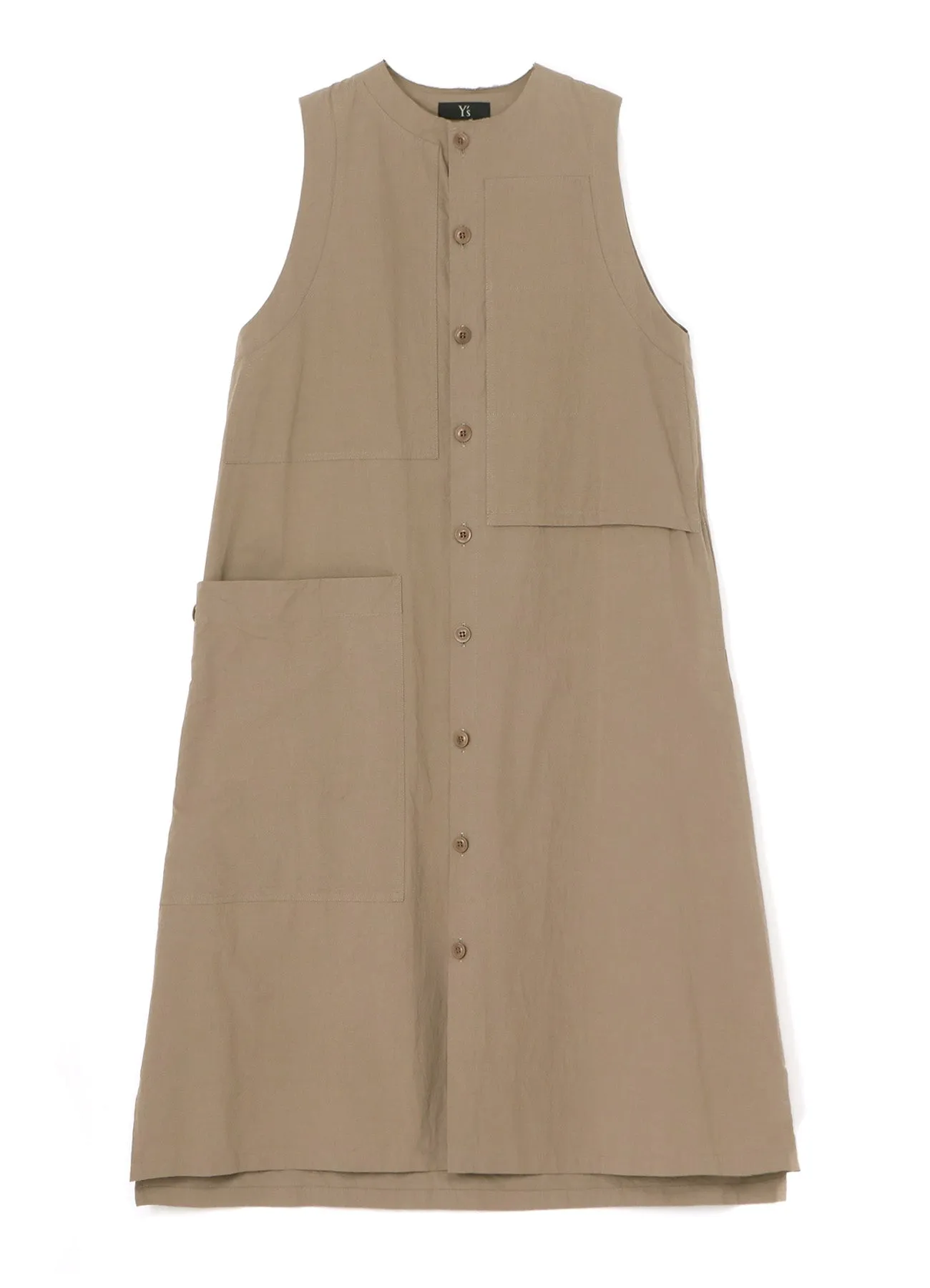 LIGHT TWILL COTTON PATCHED POCKET SLEEVEESS DRESS sold by Yohji Yamamoto product image thumbnail 2