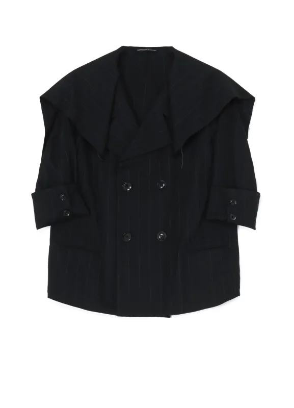 W/RY LIGHT STRIPE SAILOR COLLAR JACKET sold by Yohji Yamamoto