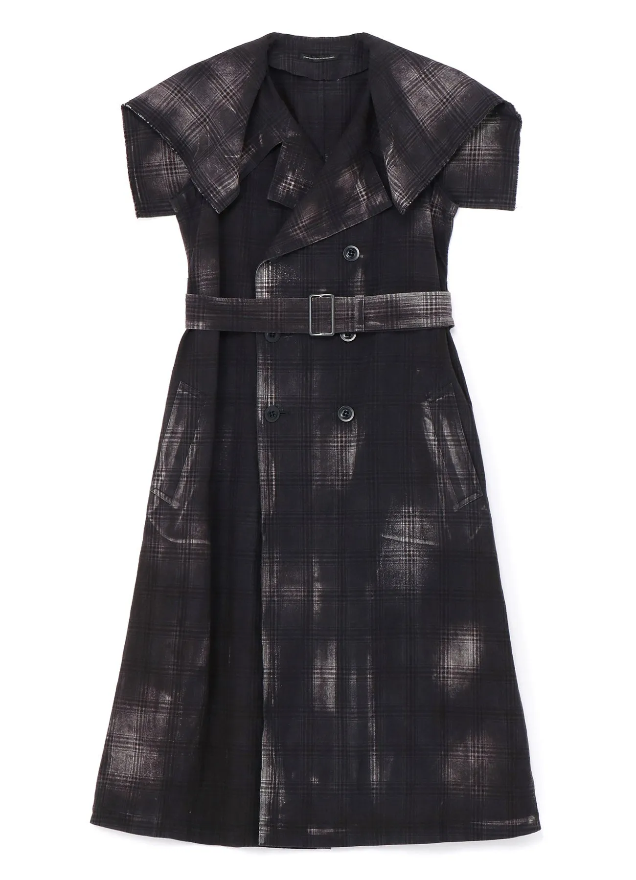 GLEN CHECK SAILOR COLLAR COAT sold by Yohji Yamamoto product image thumbnail 2