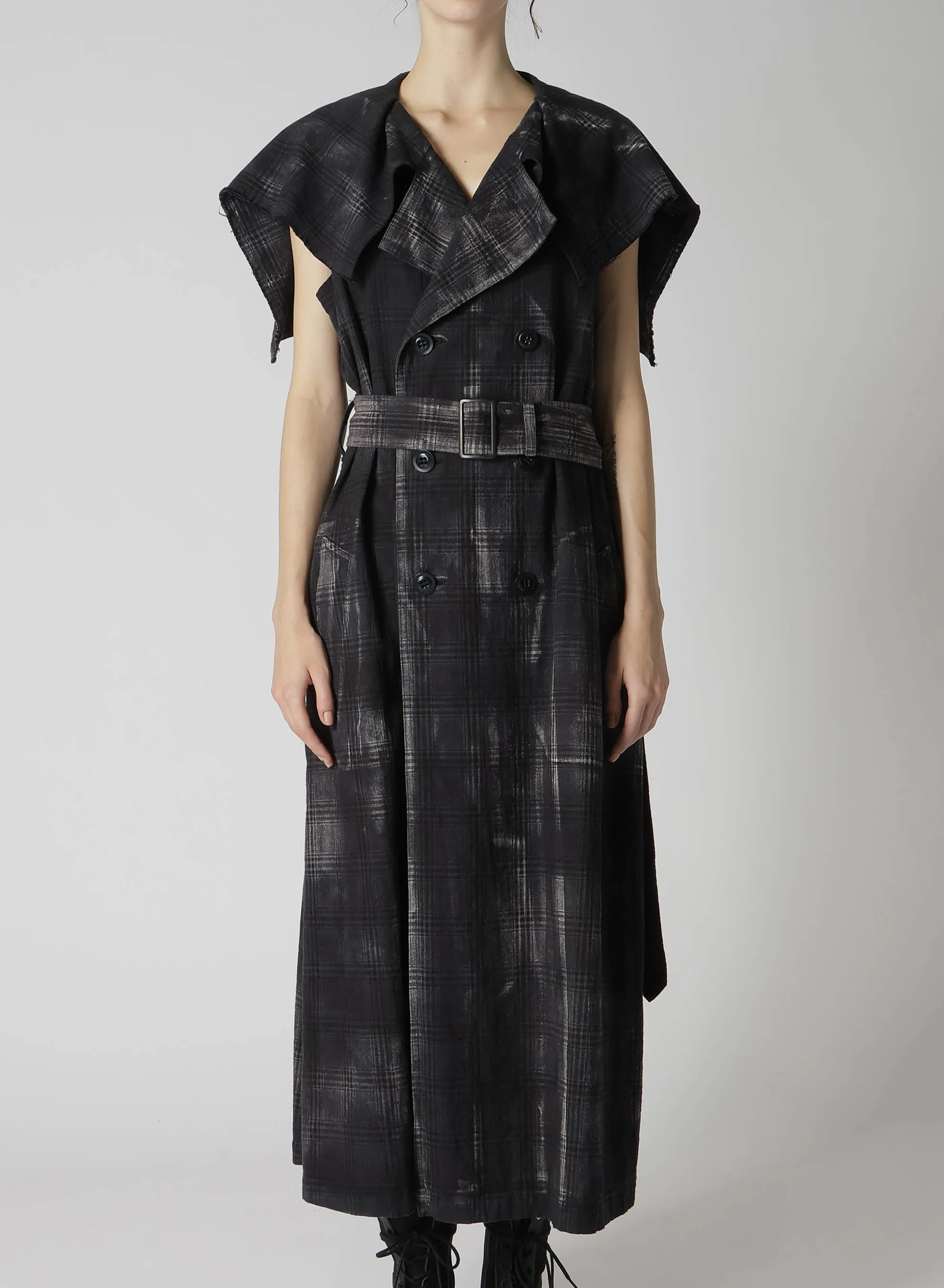 GLEN CHECK SAILOR COLLAR COAT sold by Yohji Yamamoto product image thumbnail 5