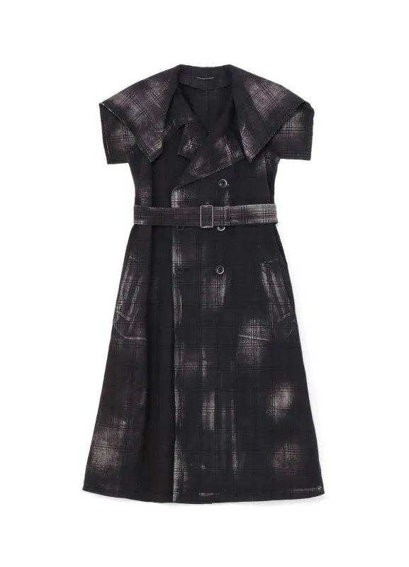 GLEN CHECK SAILOR COLLAR COAT sold by Yohji Yamamoto