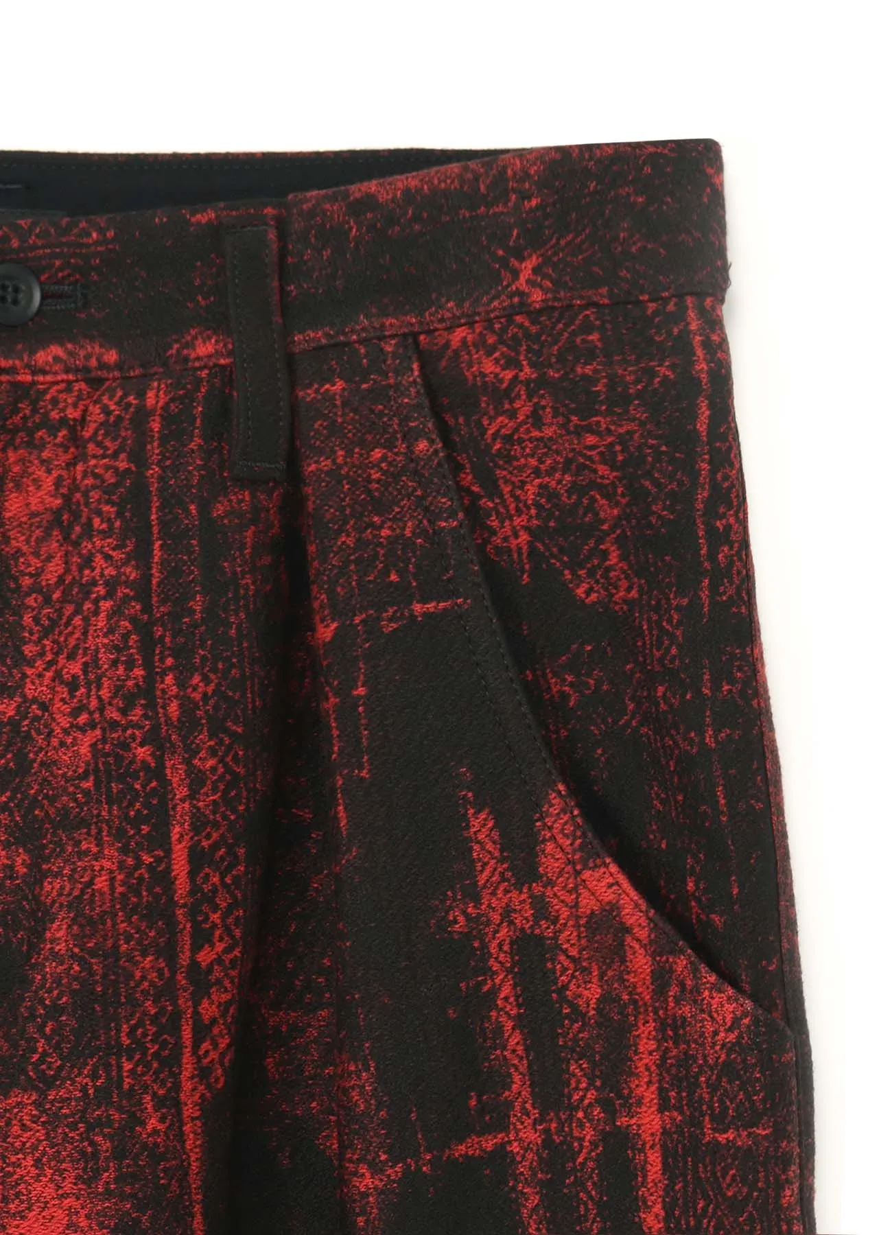 PRINTED COTTON SINGLE PLEATED WIDE LEG PANTS sold by Yohji Yamamoto product image thumbnail 4