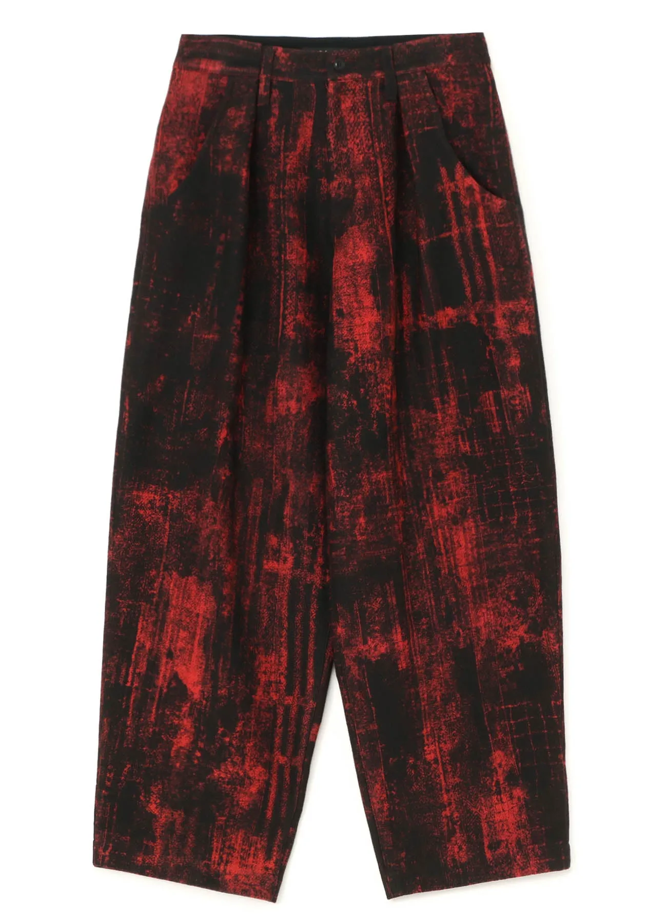 PRINTED COTTON SINGLE PLEATED WIDE LEG PANTS sold by Yohji Yamamoto product image thumbnail 2