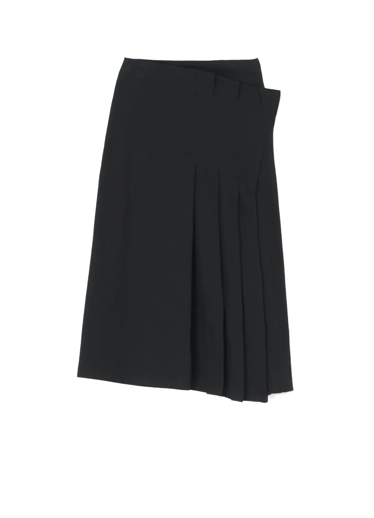 LIGHT TWILL COTTON PLEATED WRAP SKIRT sold by Yohji Yamamoto