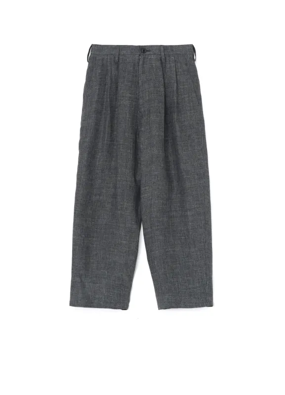 LINEN TWEED PLEATS TAPERED PANTS sold by Yohji Yamamoto