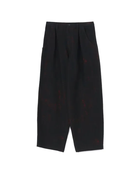 PRINTED COTTON SINGLE PLEATED WIDE LEG PANTS sold by Yohji Yamamoto