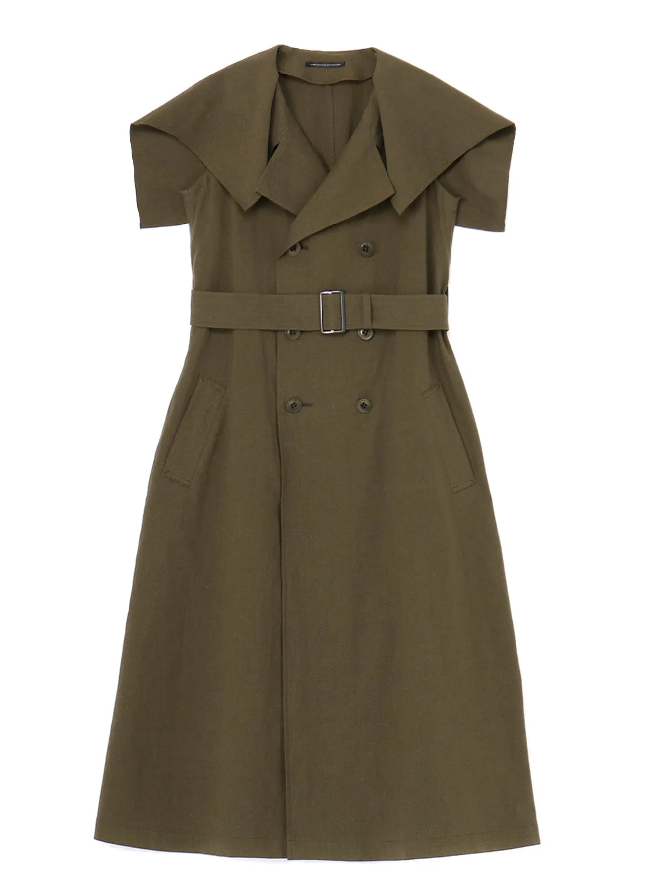 COTTON FLAX POPLIN SAILOR COLLAR COAT sold by Yohji Yamamoto product image thumbnail 2