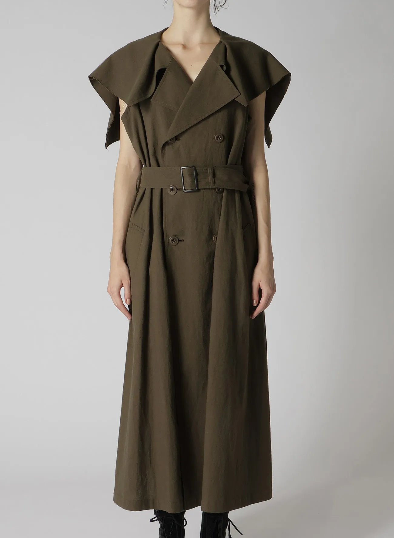 COTTON FLAX POPLIN SAILOR COLLAR COAT sold by Yohji Yamamoto product image thumbnail 5