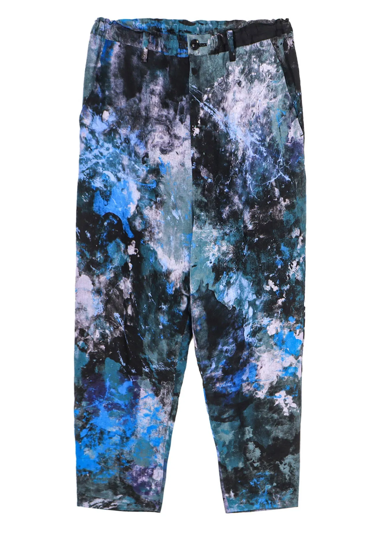LINEN LAWN PAINT PRINT ELASTIC STRING WAIST PANTS sold by Yohji Yamamoto product image thumbnail 2