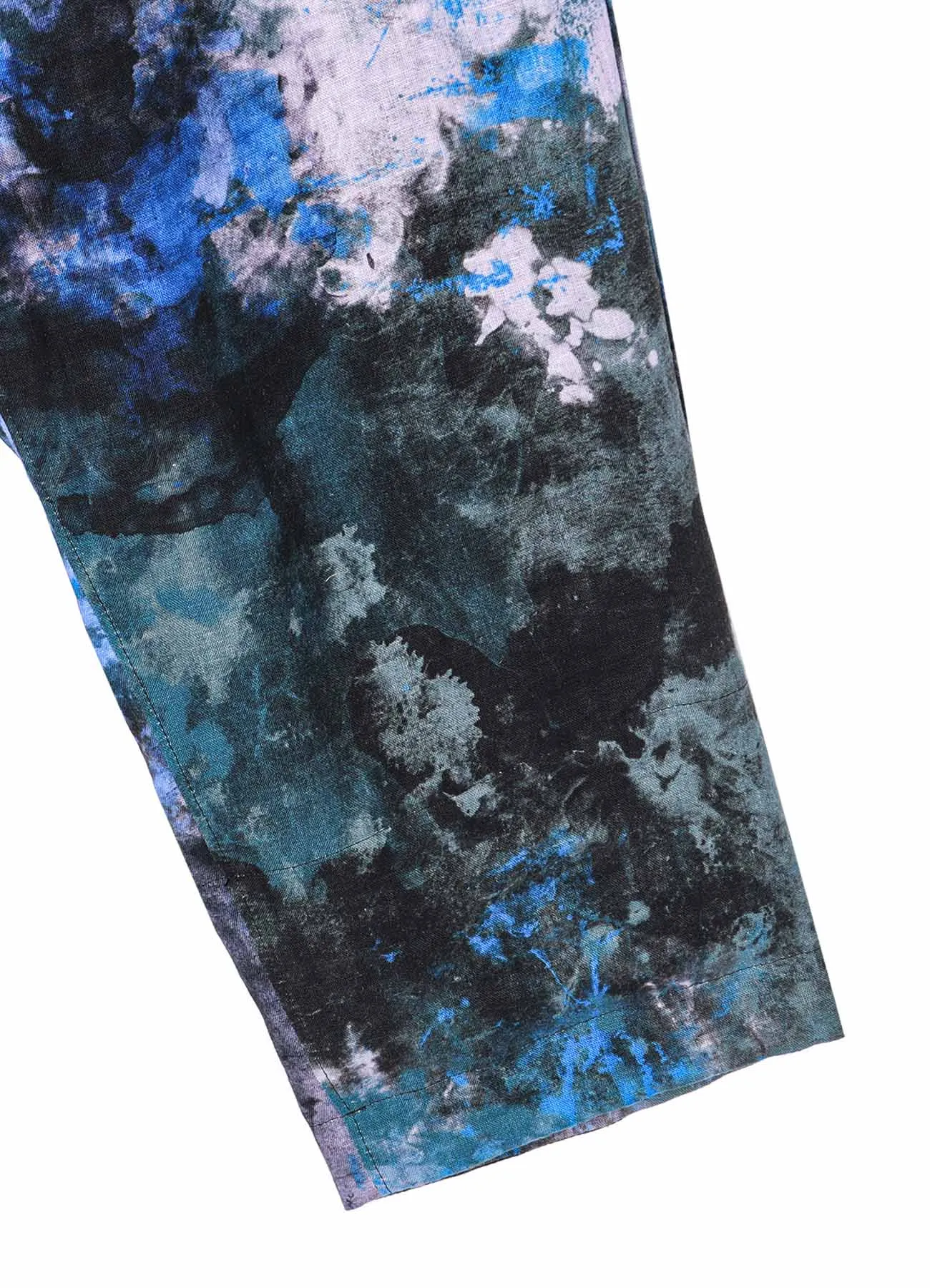 LINEN LAWN PAINT PRINT ELASTIC STRING WAIST PANTS sold by Yohji Yamamoto product image thumbnail 5