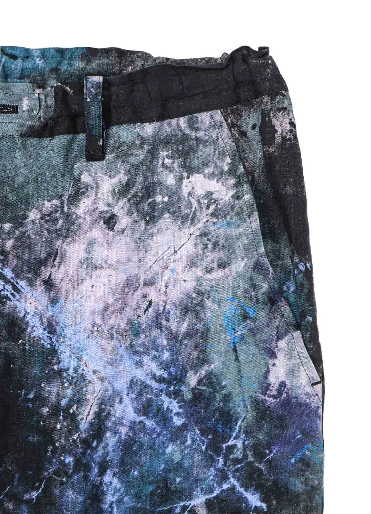 LINEN LAWN PAINT PRINT ELASTIC STRING WAIST PANTS sold by Yohji Yamamoto product image thumbnail 4