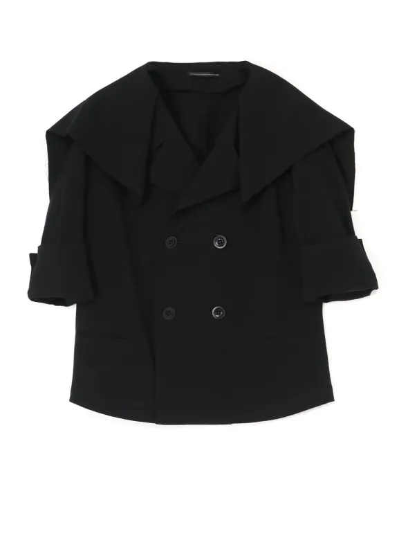 COTTON FLAX POPLIN SAILOR COLLAR JACKET sold by Yohji Yamamoto