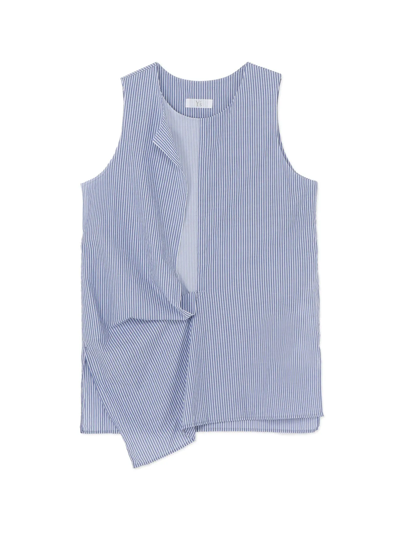 COTTON STRIPE FRONT DRAPE BLOUSE sold by Yohji Yamamoto