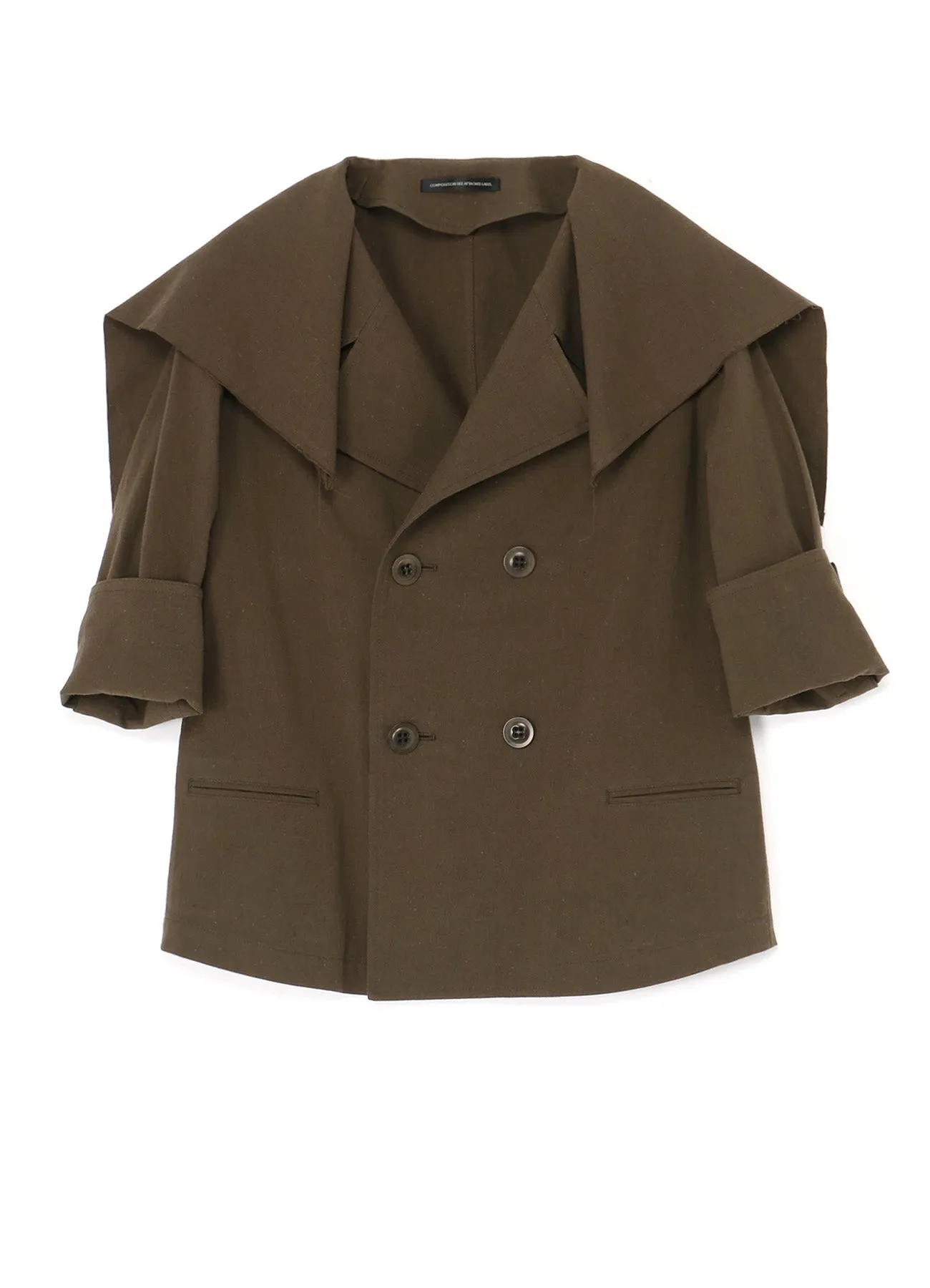 COTTON FLAX POPLIN SAILOR COLLAR JACKET sold by Yohji Yamamoto product image thumbnail 2