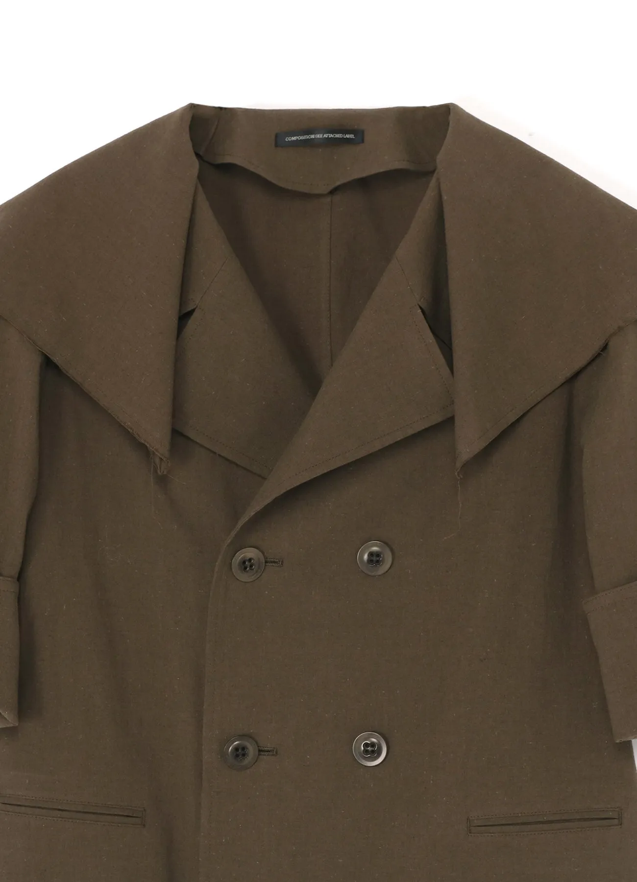 COTTON FLAX POPLIN SAILOR COLLAR JACKET sold by Yohji Yamamoto product image thumbnail 4