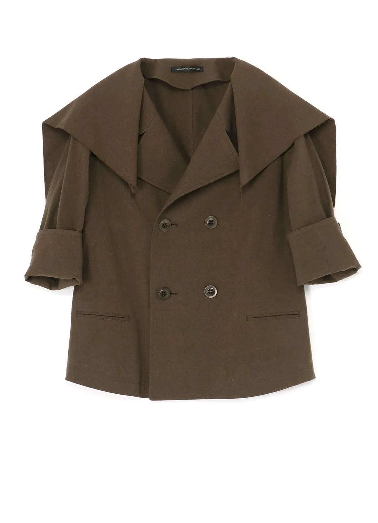 COTTON FLAX POPLIN SAILOR COLLAR JACKET sold by Yohji Yamamoto