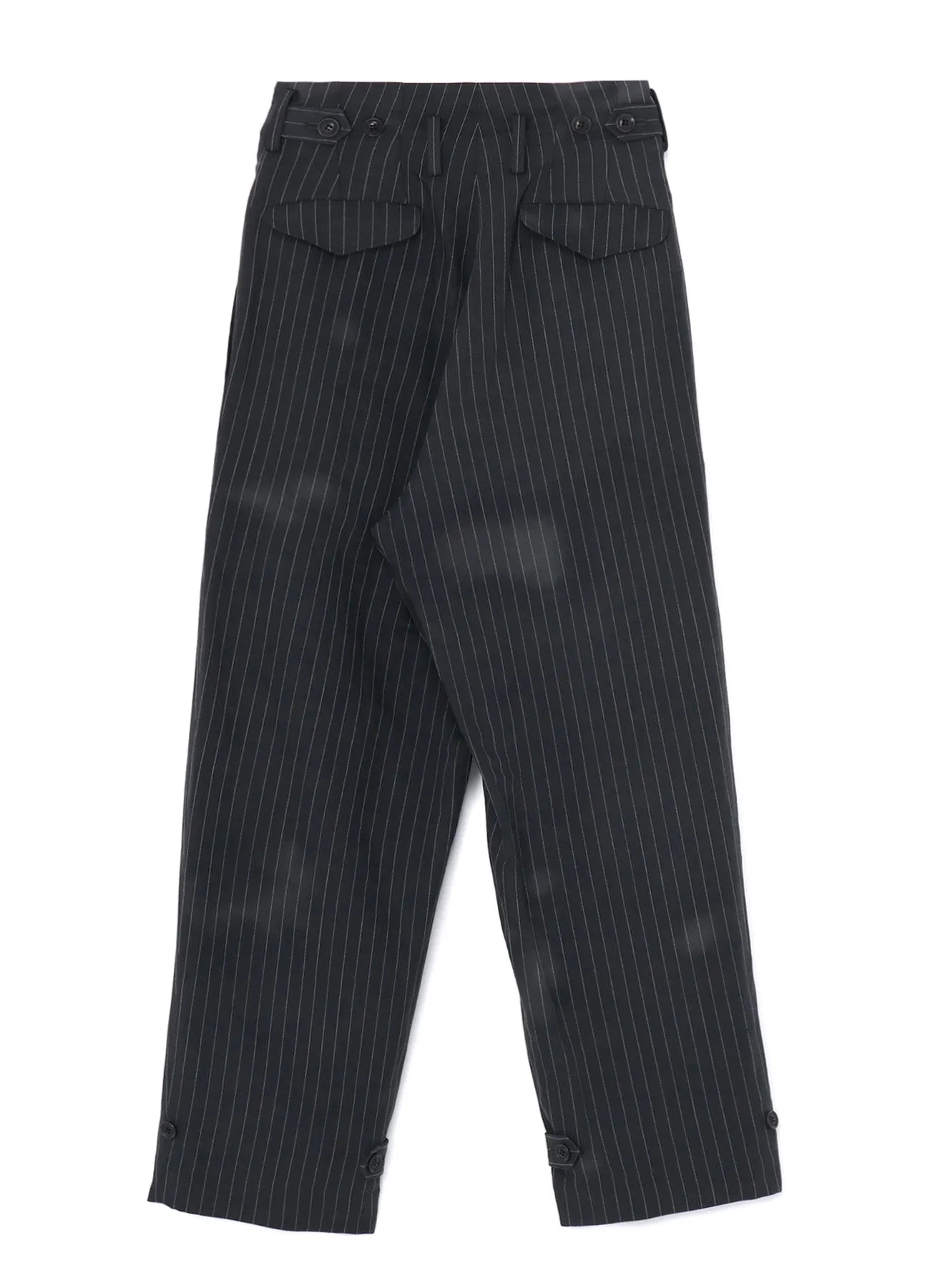 LINEN/COTTON PIN-STRIPE UNEVENLY DYED 2 PLEAT PANTS sold by Yohji Yamamoto product image thumbnail 3