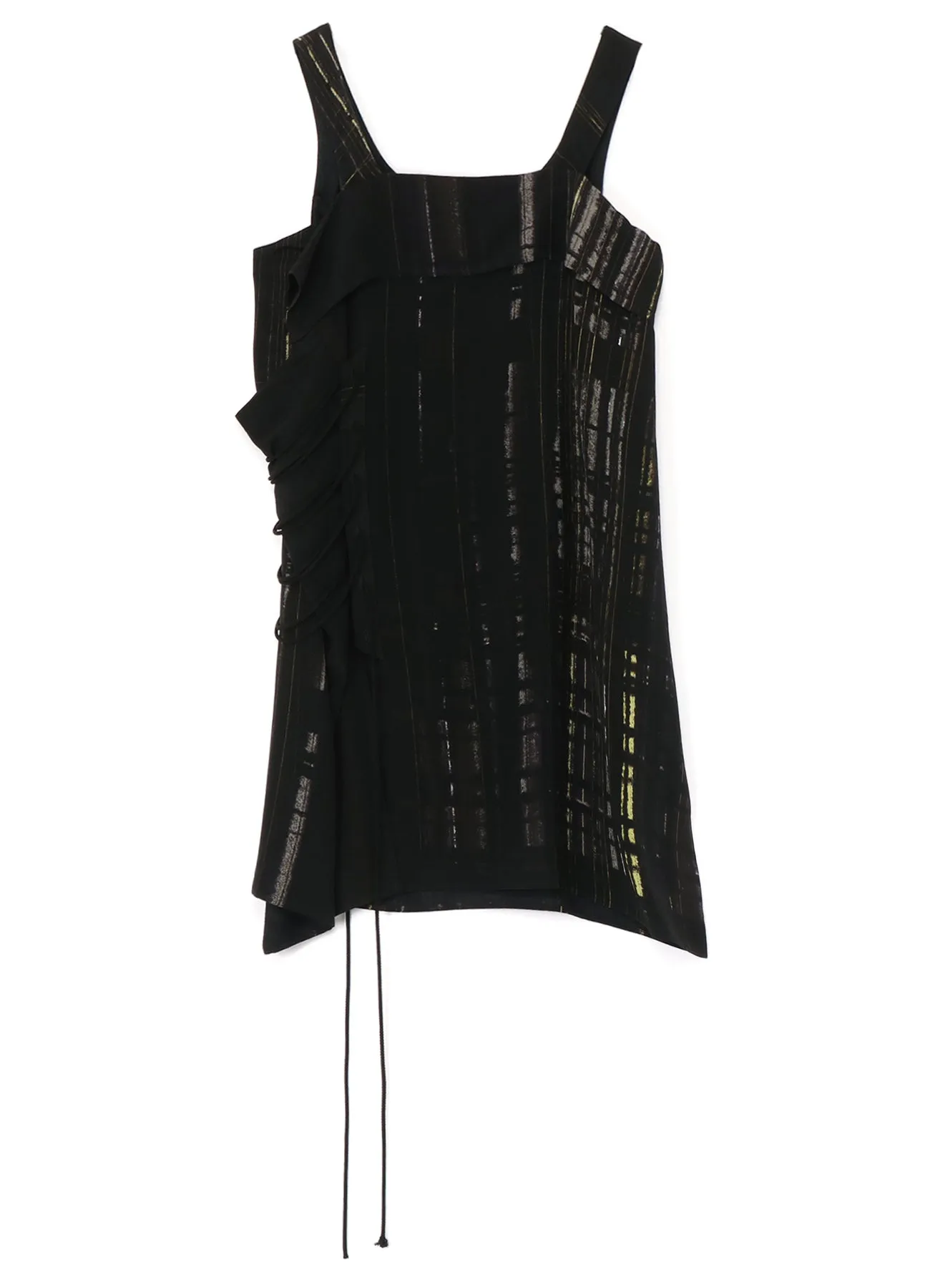 CU/RY HAND PAINTED PLAID PRINT LACE UP BLOUSE sold by Yohji Yamamoto product image thumbnail 2