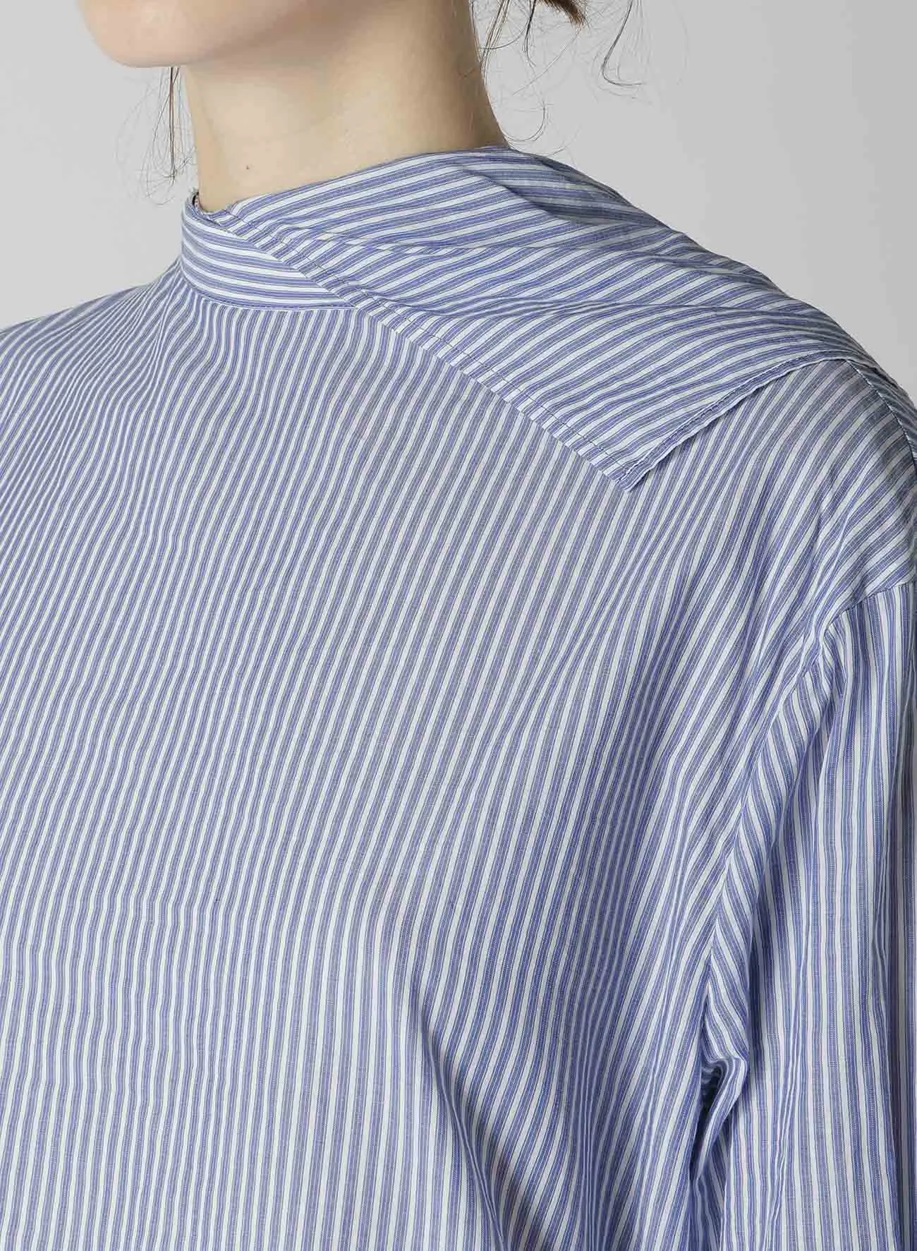 COTTON STRIPE BACK TIE BLOUSE sold by Yohji Yamamoto product image thumbnail 5