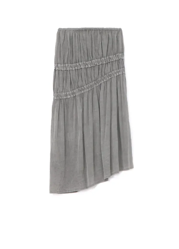 CUPRA COTTON PRODUCT PIGMENT DYED WRINKLED LAWN ASYMMETRY GATHER SKIRT sold by Yohji Yamamoto
