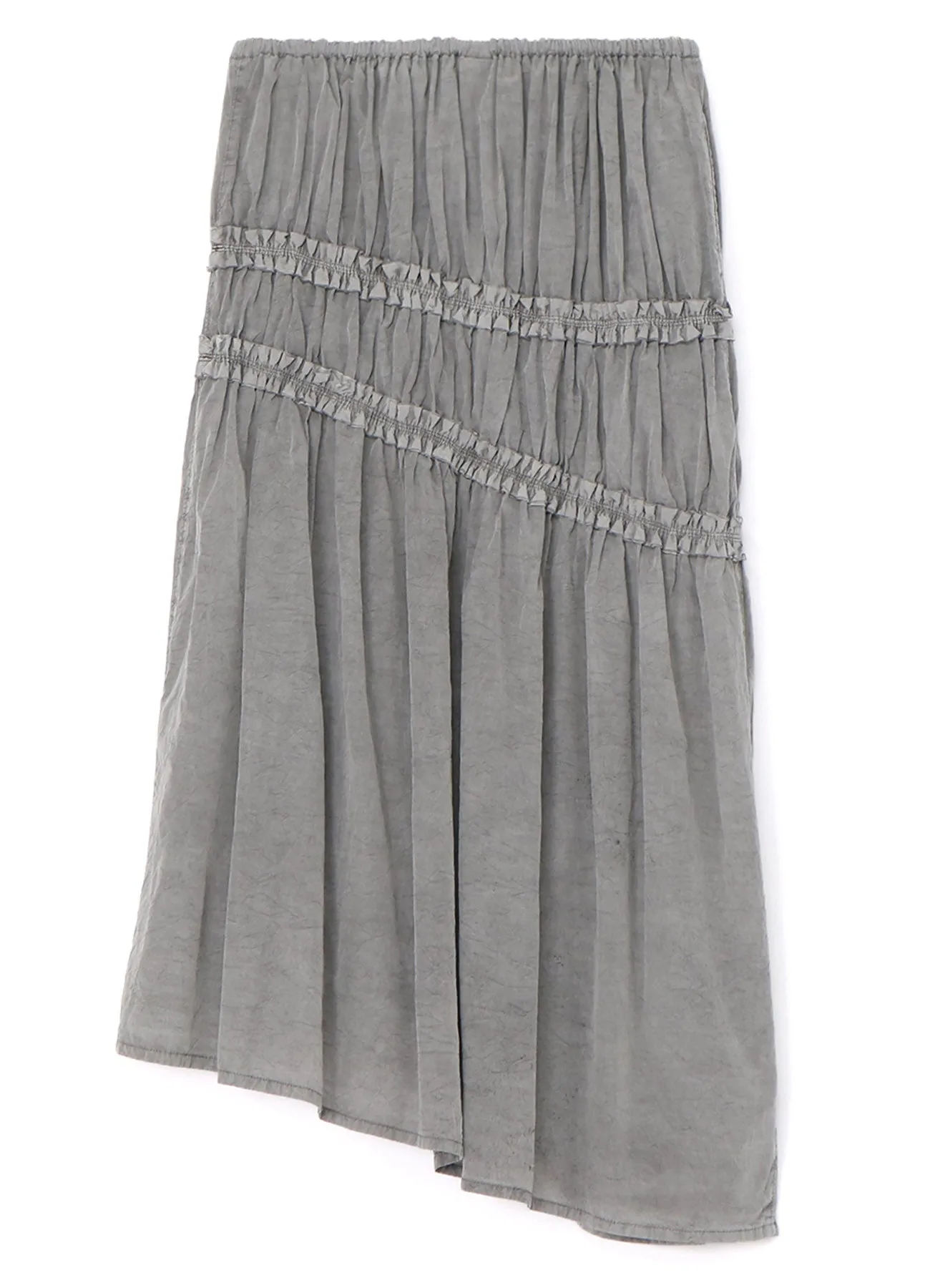 CUPRA COTTON PRODUCT PIGMENT DYED WRINKLED LAWN ASYMMETRY GATHER SKIRT sold by Yohji Yamamoto product image thumbnail 3