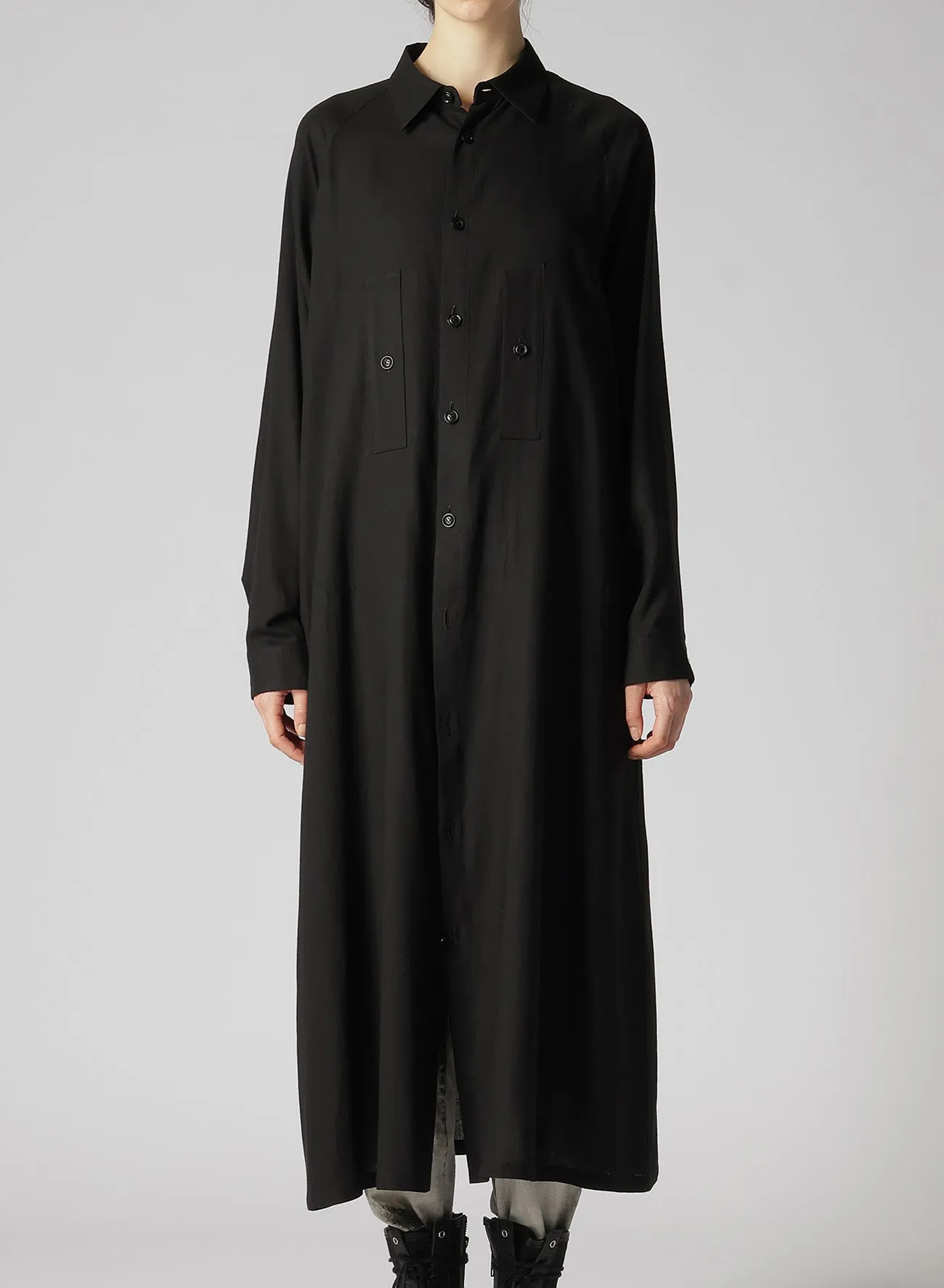RY/LI SHEETING CHEST POCKET DRESS sold by Yohji Yamamoto product image thumbnail 4