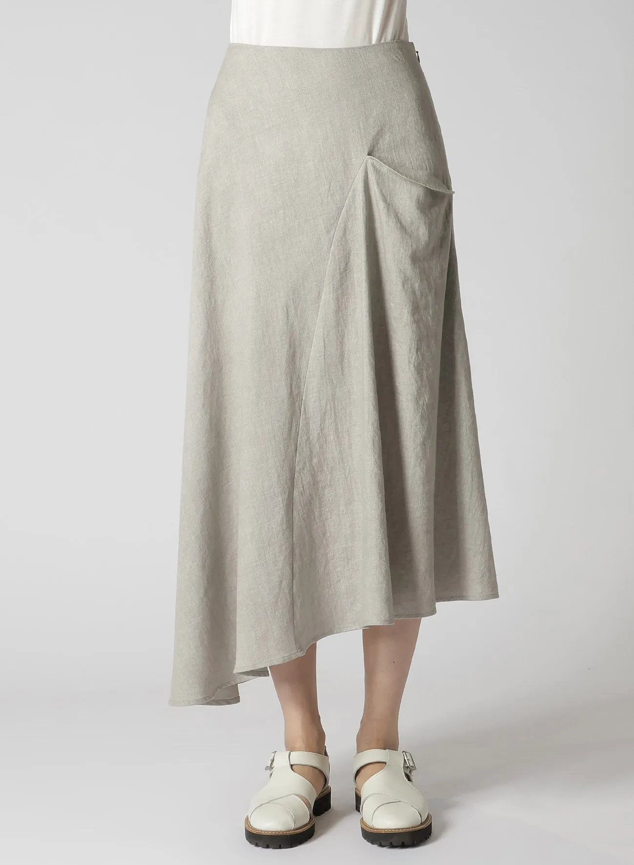 L/C INK DYED LIGHT DENIM LONG RIGHT SKIRT sold by Yohji Yamamoto product image thumbnail 4