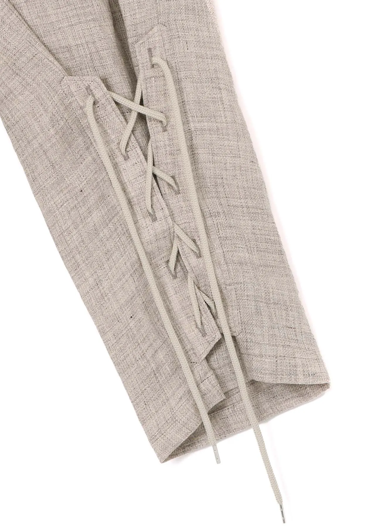 LINEN TWEED LACE UP HEM PANTS sold by Yohji Yamamoto product image thumbnail 5