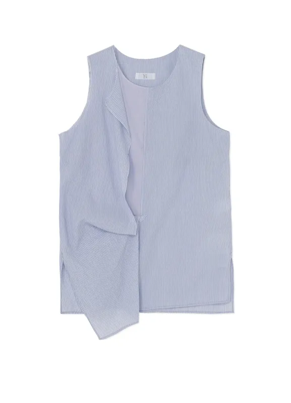 COTTON STRIPE FRONT DRAPE BLOUSE sold by Yohji Yamamoto