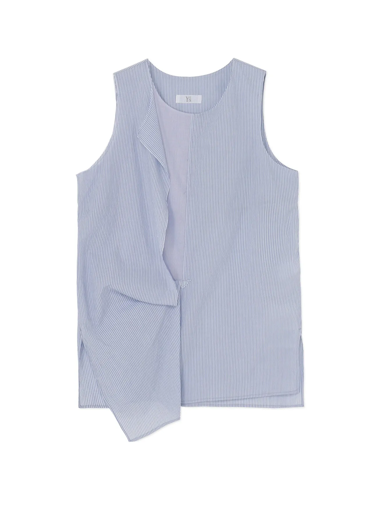 COTTON STRIPE FRONT DRAPE BLOUSE sold by Yohji Yamamoto