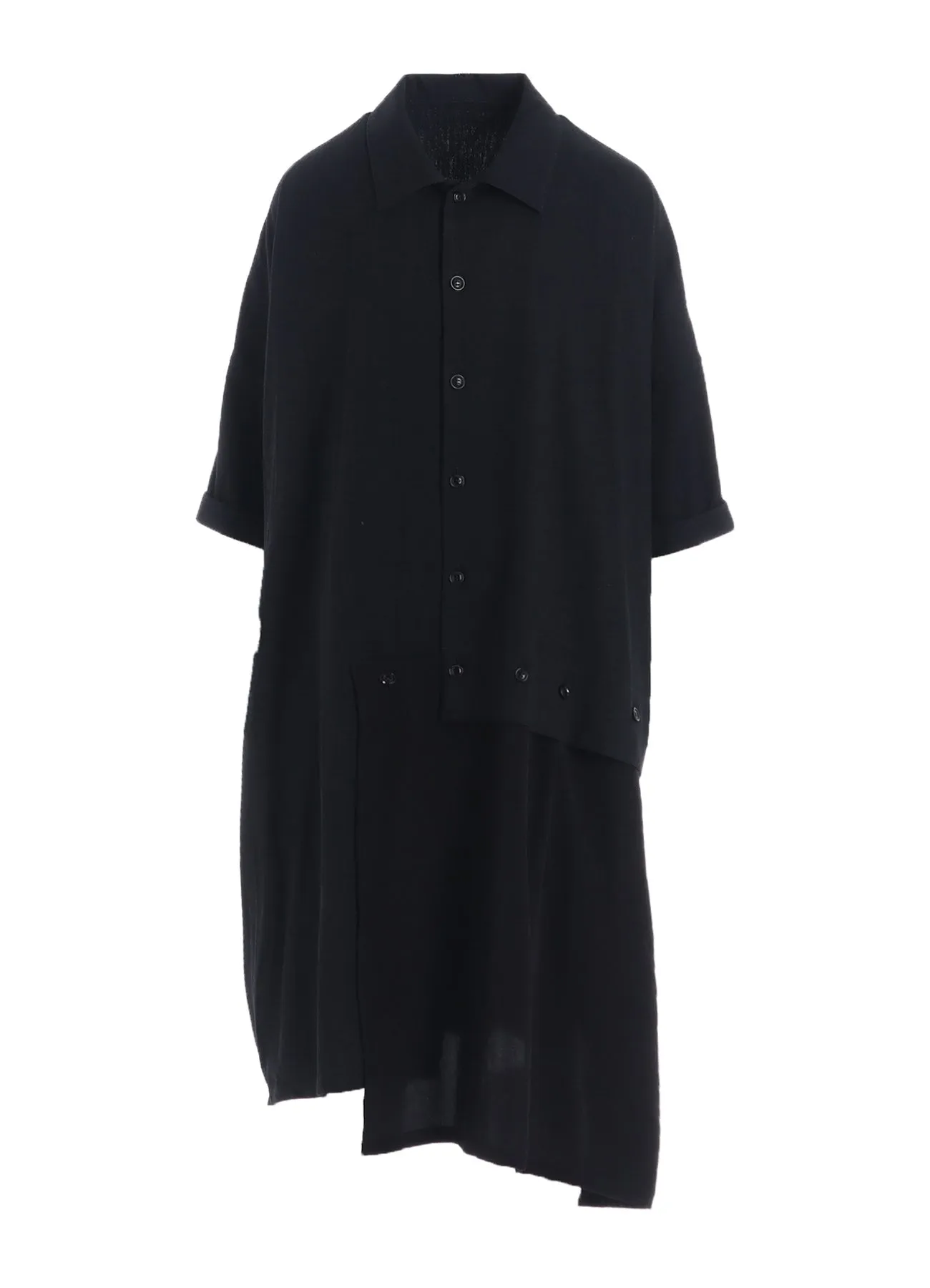 CREPE de CHINE/6oz DENIM ASYMMETRIC HALF SLEEVE DRESS sold by Yohji Yamamoto product image thumbnail 2