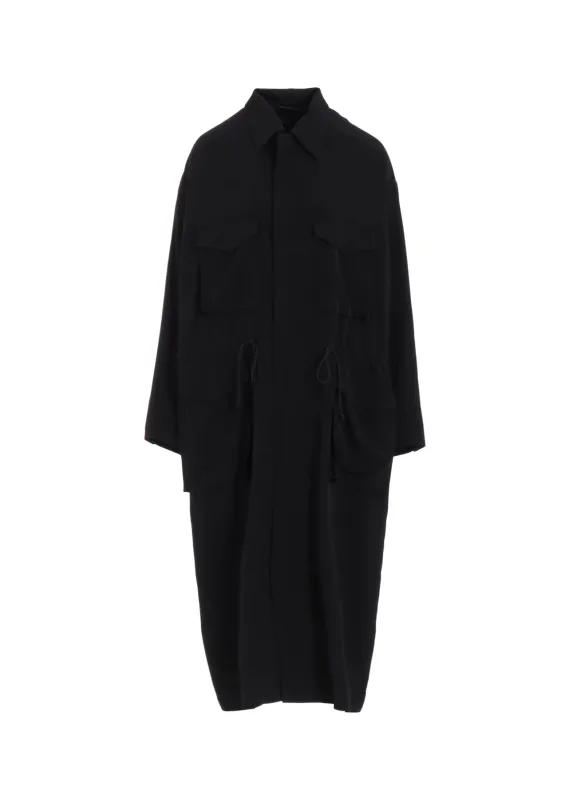 CREPE de CHINE 4-POCKET LONG DRESS sold by Yohji Yamamoto