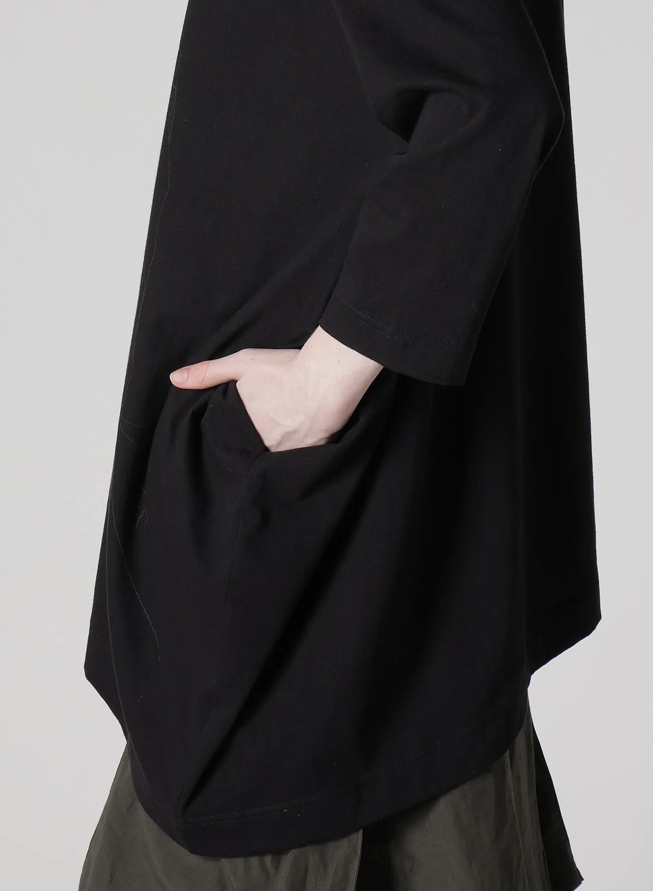 COTTON JERSEY ANIMAL PRINT ASYMMETRY DRAPE T sold by Yohji Yamamoto product image thumbnail 5