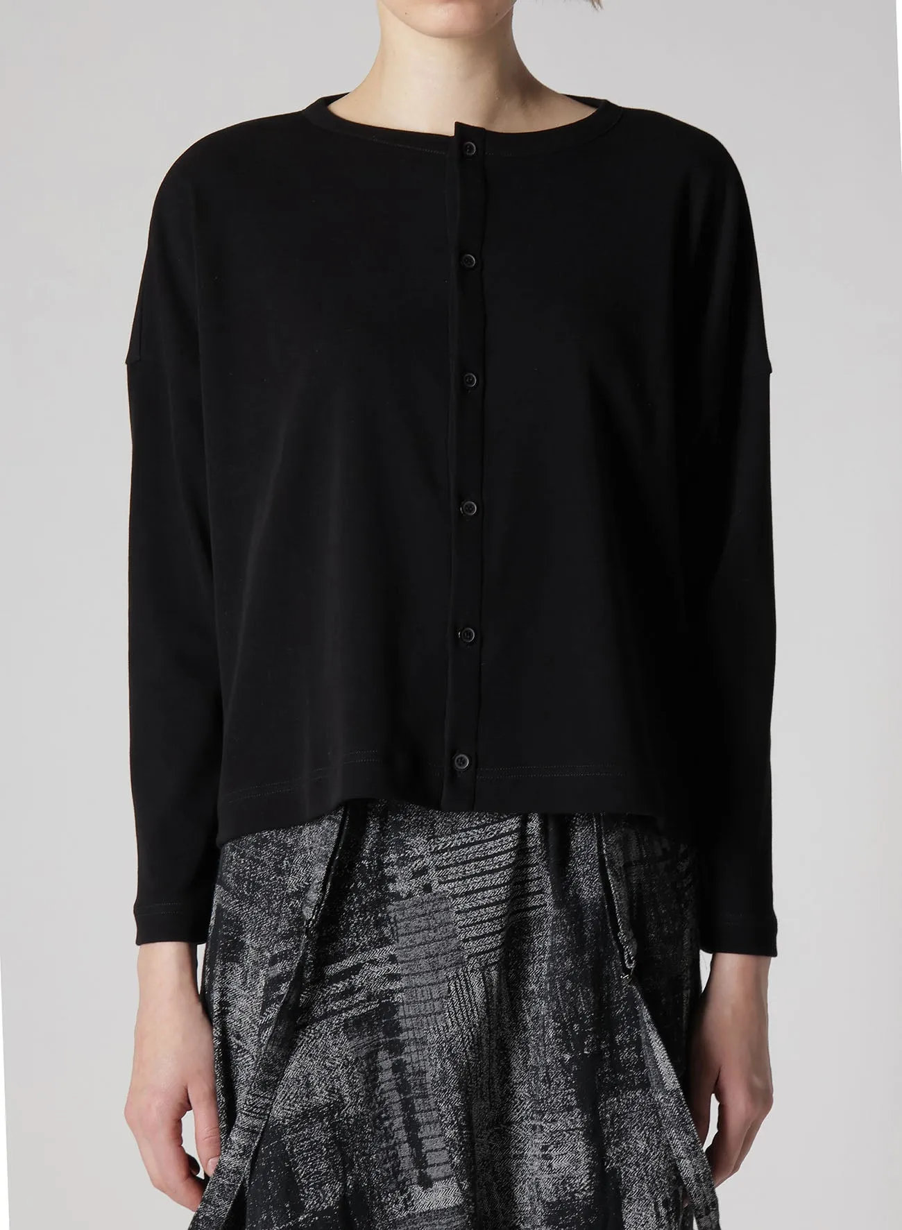 HARD-TWIST CROPPED ROUND NECK CARDIGAN sold by Yohji Yamamoto product image thumbnail 4