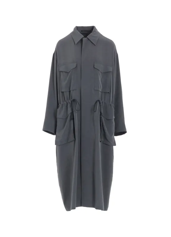 CREPE de CHINE 4-POCKET LONG DRESS made by Yohji Yamamoto