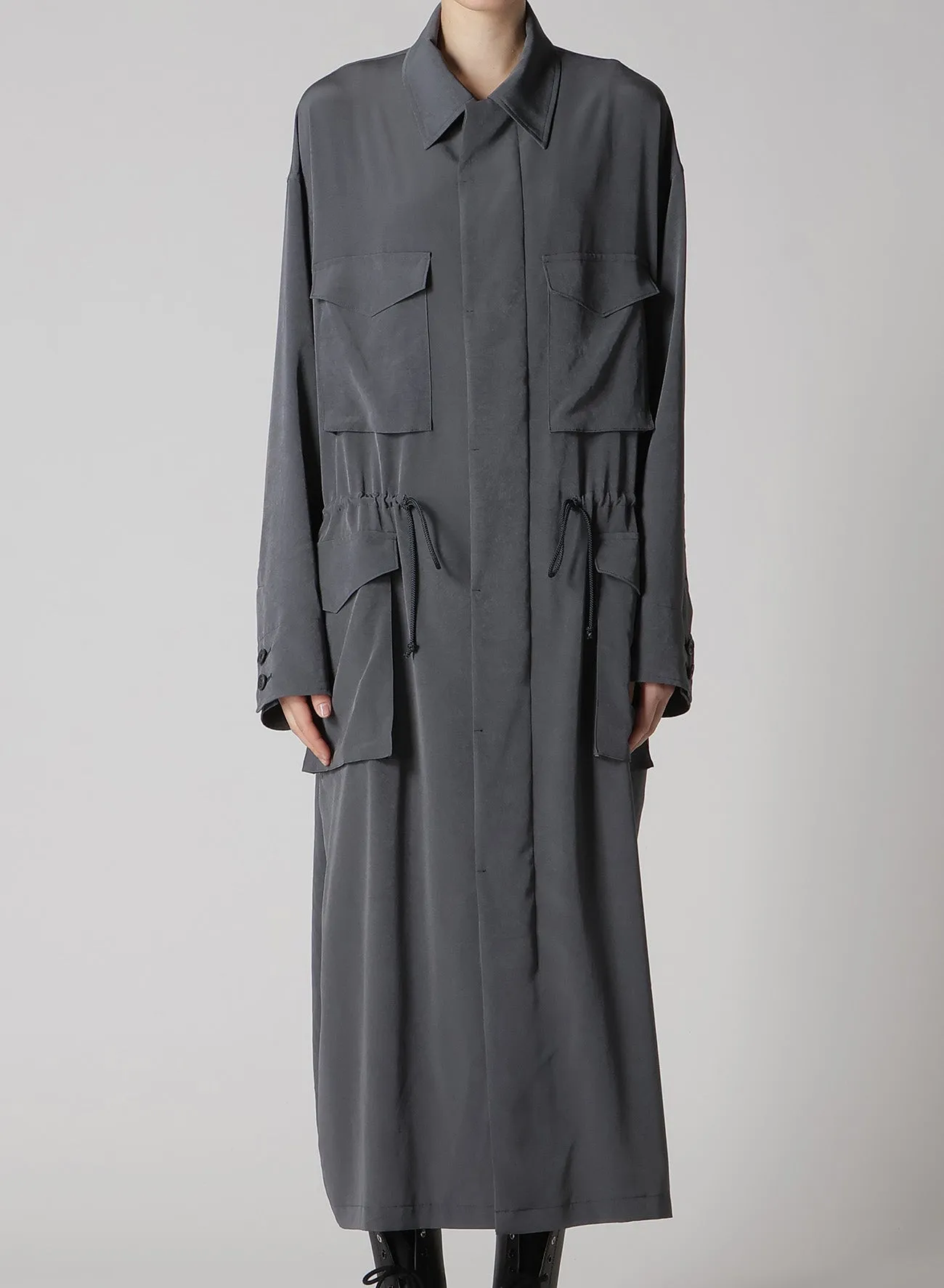 CREPE de CHINE 4-POCKET LONG DRESS sold by Yohji Yamamoto product image thumbnail 4