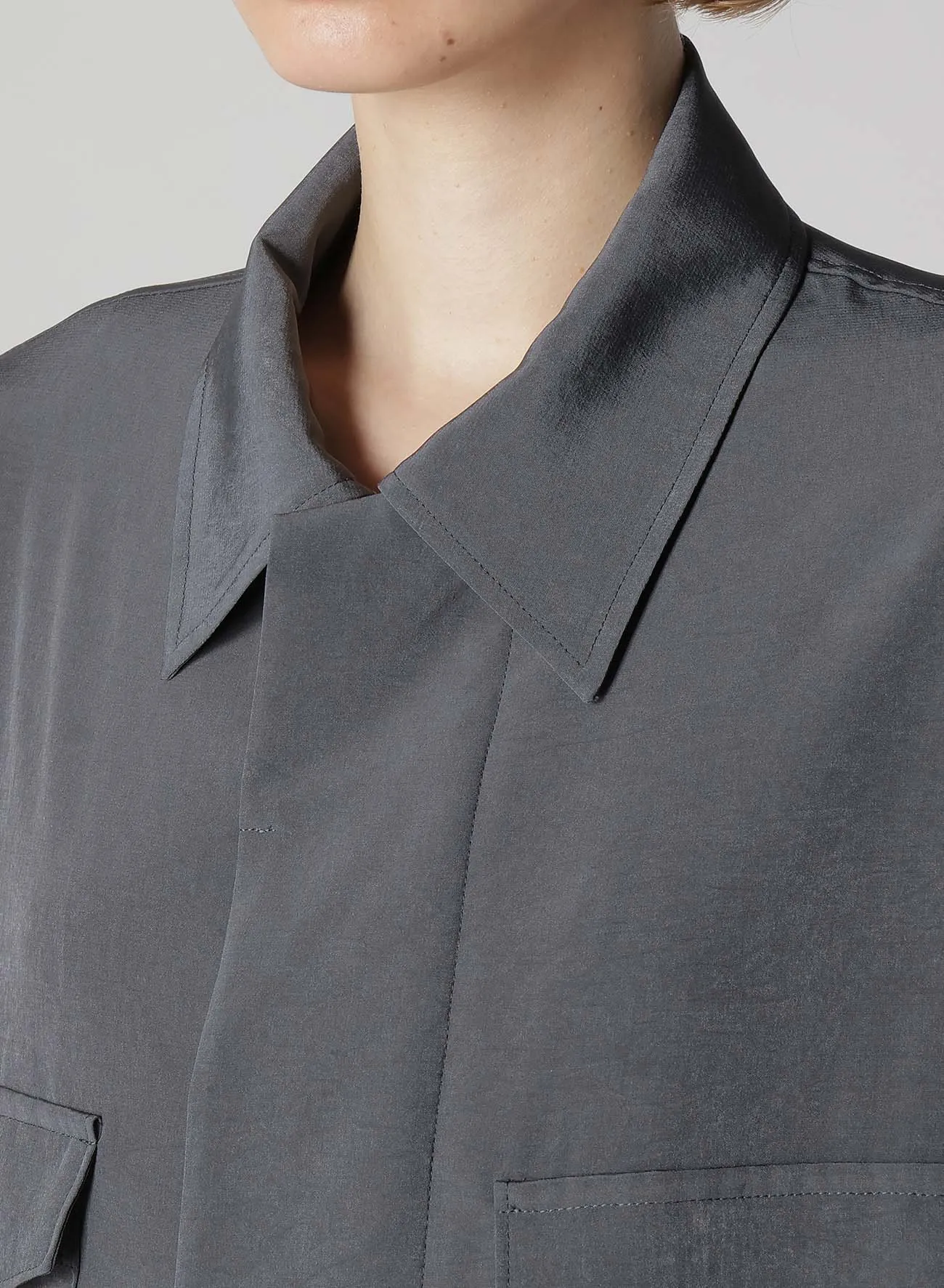 CREPE de CHINE 4-POCKET LONG DRESS sold by Yohji Yamamoto product image thumbnail 5