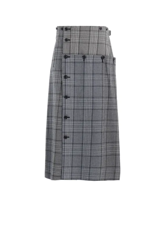 GRID PLAID BUTTON SKIRT sold by Yohji Yamamoto