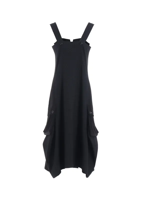 CREPE de CHINE/6oz DENIM WORK DRESS WITH POCKET sold by Yohji Yamamoto