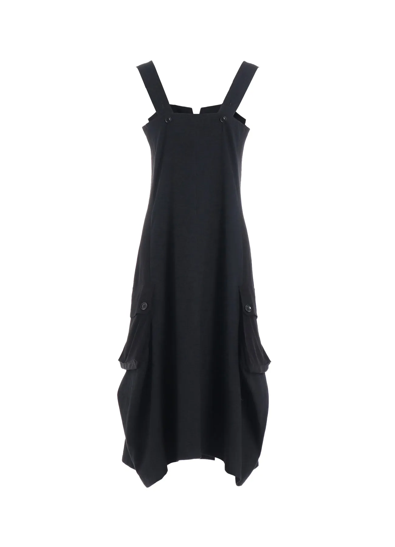 CREPE de CHINE/6oz DENIM WORK DRESS WITH POCKET sold by Yohji Yamamoto