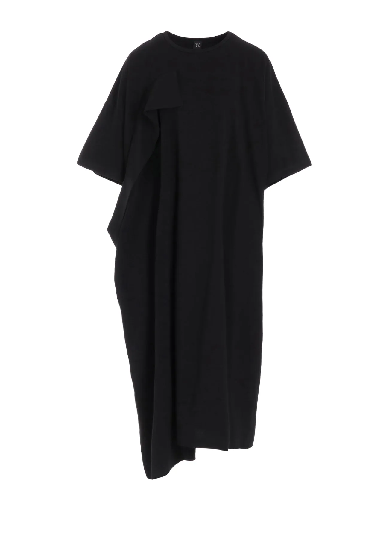 CREPE de CHINE/COTTON JERSEY COMBINATION HALF SLEEVE DRESS sold by Yohji Yamamoto