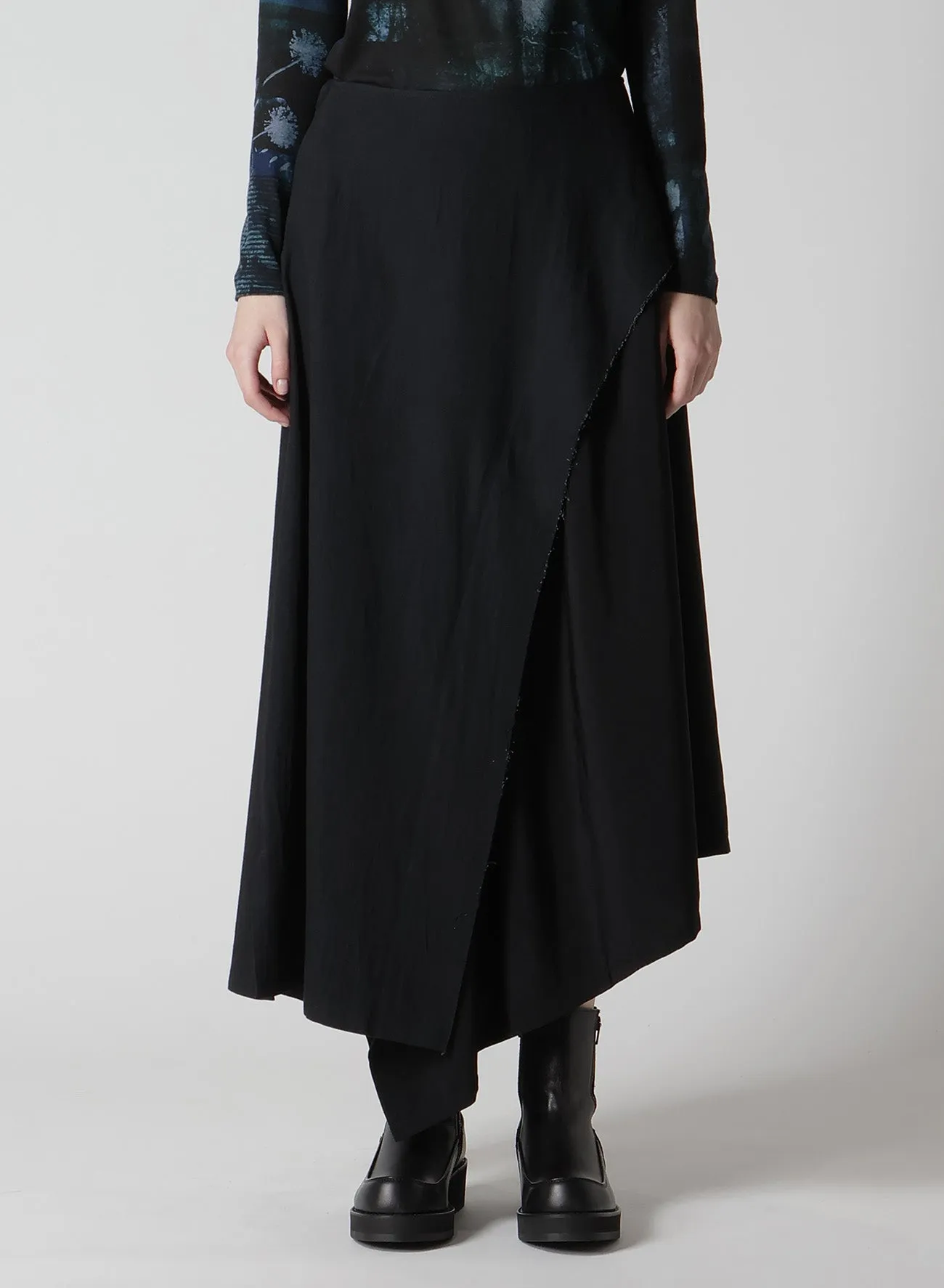 CREPE de CHINE/6oz DENIM LEFT FLARE SKIRT sold by Yohji Yamamoto product image thumbnail 4