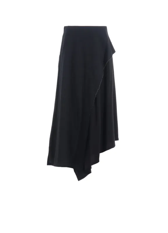 CREPE de CHINE/6oz DENIM LEFT FLARE SKIRT sold by Yohji Yamamoto