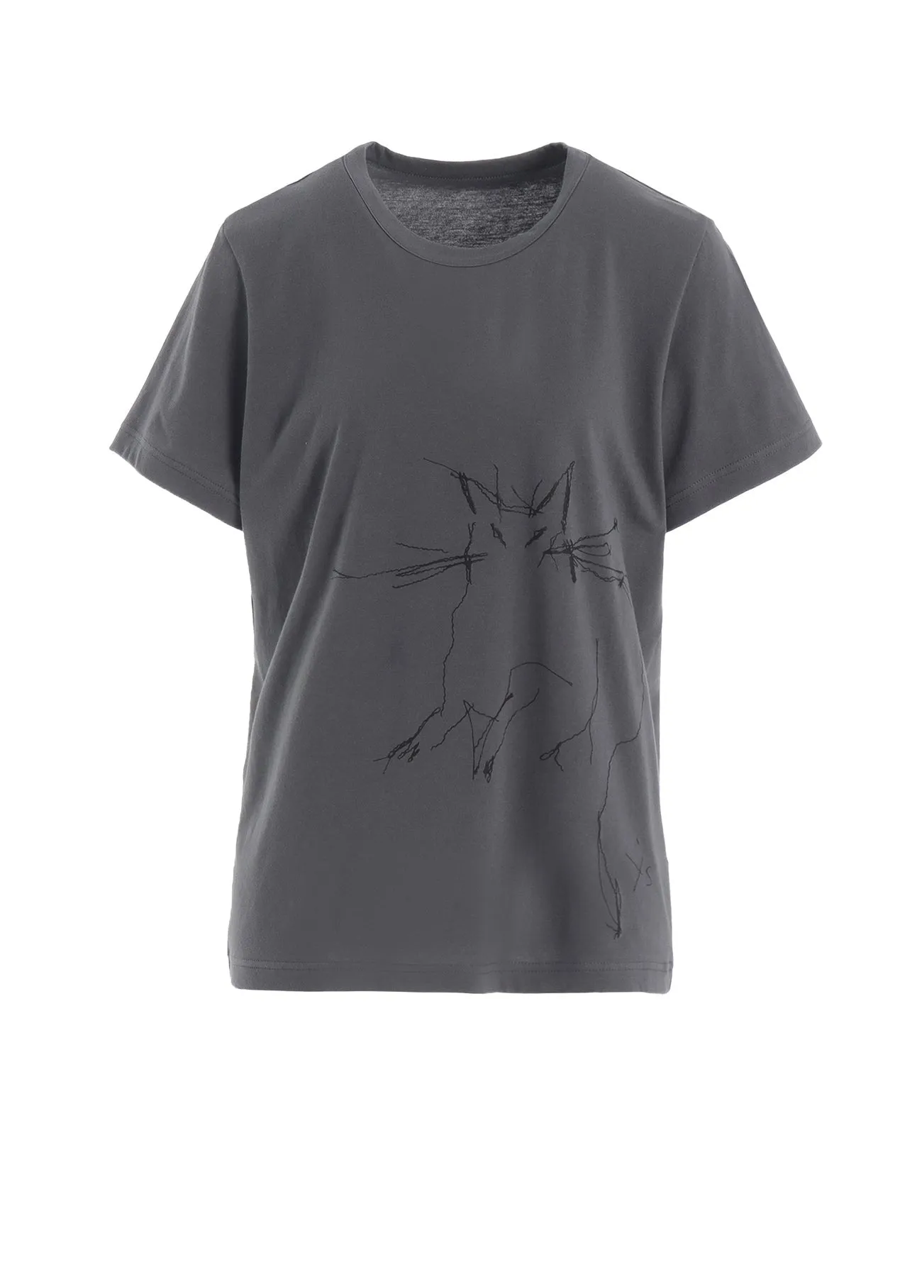 COTTON JERSEY ANIMAL PRINT ROUND NECK HALF SLEEVE T sold by Yohji Yamamoto