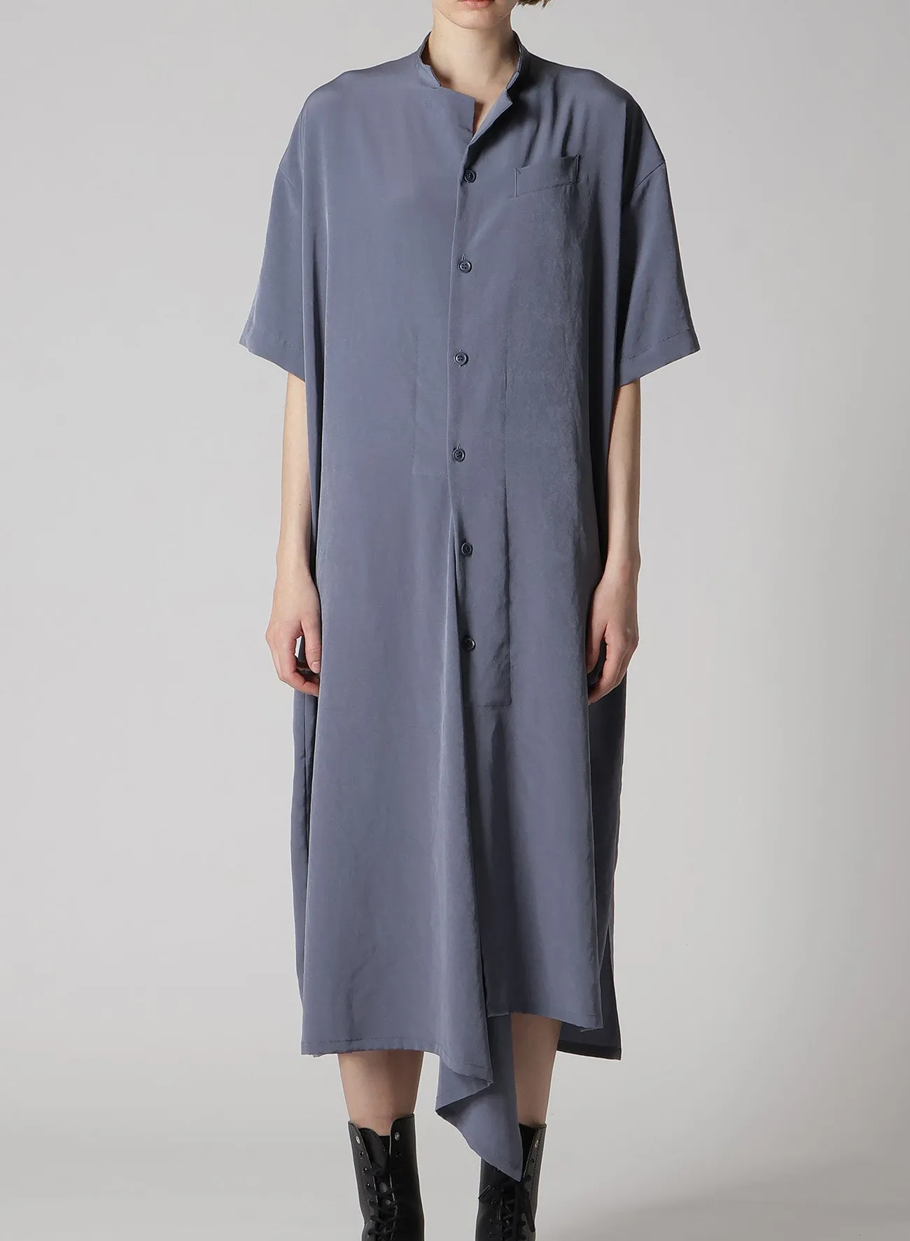 CREPE de CHINE HALF SLEEVE BOX SHIRT DRESS sold by Yohji Yamamoto product image thumbnail 4
